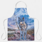 Grijze Wolf ANTWOORD OP DE VRAAG Schort (Voorkant)