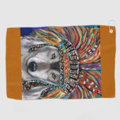 Grijze Wolf Art Golfhanddoek (Horizontaal)