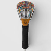 Grijze Wolf Art Golfheadcover (Voorkant)