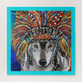 Grijze Wolf Art Legpuzzel