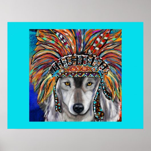 Grijze Wolf Art Poster (Voorkant)