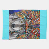 Grijze Wolf Art Theedoek (Horizontaal)