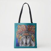 Grijze Wolf Art Tote Bag (Voorkant)