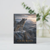 Grijze Wolf Berg Wilderness DIEREN Briefkaart (Staand voorkant)