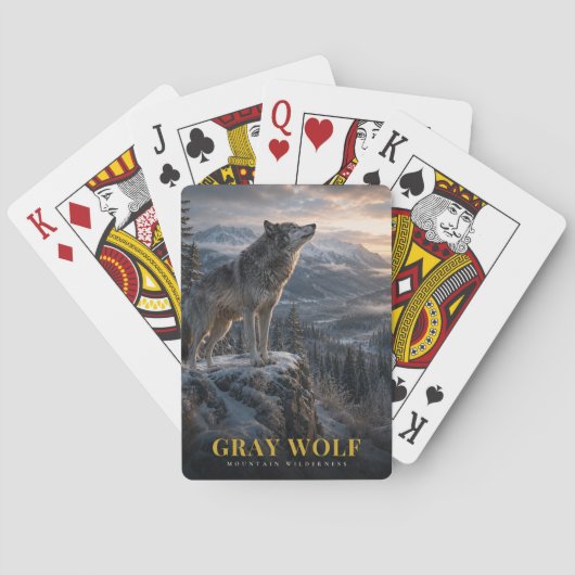 Grijze Wolf Berg Wilderness DIEREN Pokerkaarten (Achterkant)