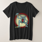 Grijze wolf Bloed Rood Moon Halloween Grote Maat T-shirt (Design voorkant)
