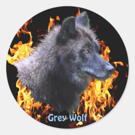 GRIJZE WOLF & BOSBRAND Wildlife Supporter Ronde Sticker