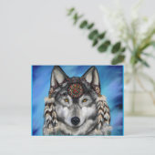 GRIJZE WOLF BRIEFKAART (Staand voorkant)