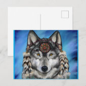 GRIJZE WOLF BRIEFKAART (Voorkant / Achterkant)
