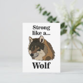 Grijze Wolf Briefkaart (Staand voorkant)