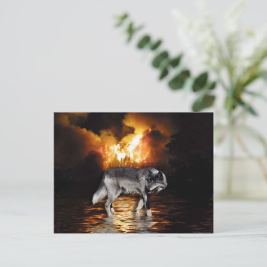 Grijze Wolf Briefkaarten (Staand voorkant)