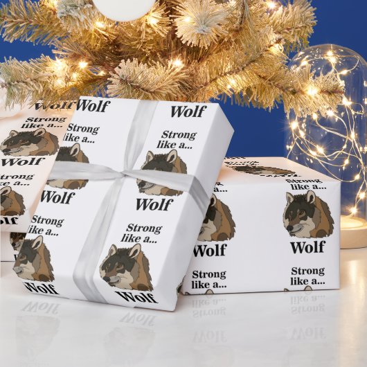 Grijze Wolf Cadeaupapier (Feestdagen)