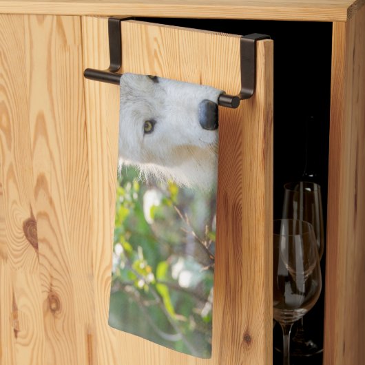 Grijze Wolf, Canadese dierenfotografie Theedoek (Derde Gevouwen)