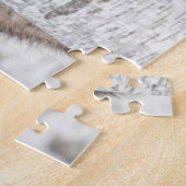 Grijze Wolf (Canis lupus) achter de boom Legpuzzel (Zijkant)