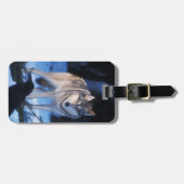 grijze wolf, Canis lupus, in de uitlopers Bagagelabel (Voorkant horizontaal)