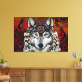 Grijze Wolf Canvas Afdruk (Insitu (Woonkamer))