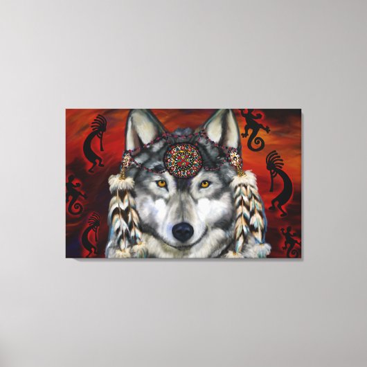 Grijze Wolf Canvas Afdruk (Voorkant)