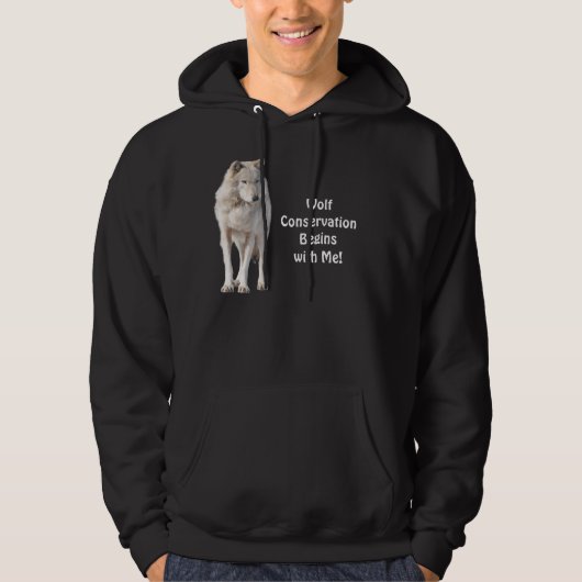 Grijze Wolf Conservation Wildlife Art Hoodie (Voorkant)