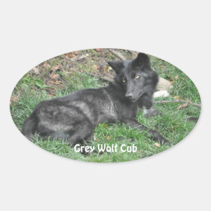 GRIJZE WOLF CUB Wildlife Supporter Stickers