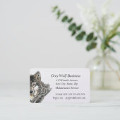 Grijze Wolf Custom Visitekaartjes (Staand voorkant)