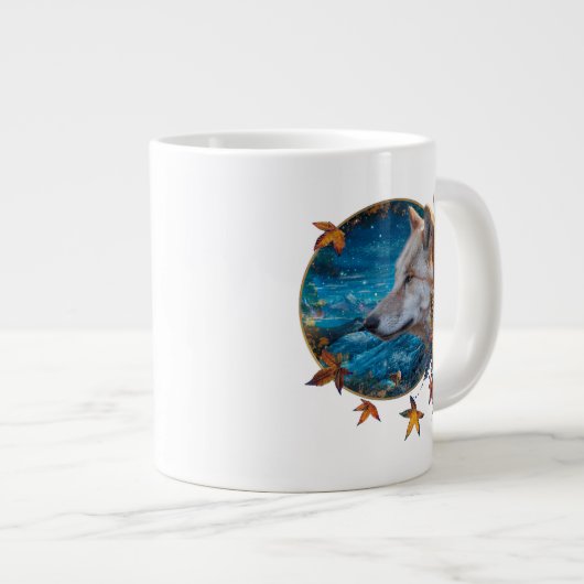 Grijze Wolf DE GROOTSTE QUEESTE Grote Koffiekop (Voorkant rechts)