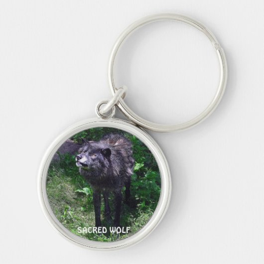 GRIJZE WOLF Design Wildlife Art Sleutelhanger (Voorkant)