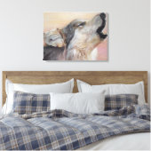 grijze wolf die met het schilderen van wilde diere canvas afdruk (Insitu (Slaapkamer))