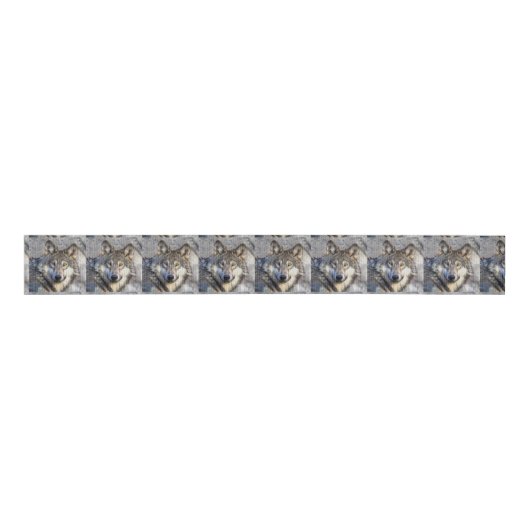 Grijze Wolf Dignity Grosgrain Lint (Voorkant)