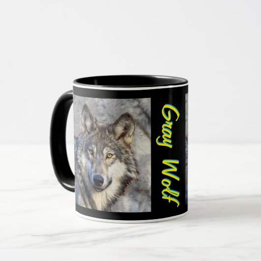 Grijze Wolf Dignity Mok (Voorkant links)