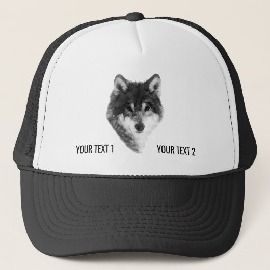 Grijze Wolf elegant aanpasbaar Trucker Pet (Voorkant)