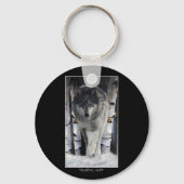 Grijze wolf en bossneeuw sleutelhanger (Voorkant)