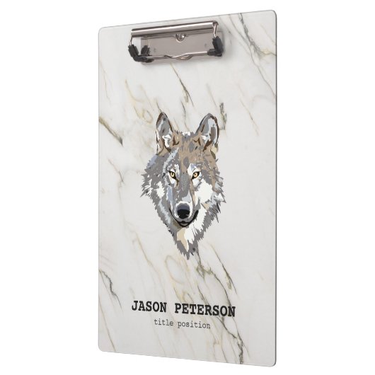 Grijze wolf en marmer Stone textuur Klembord (Links)