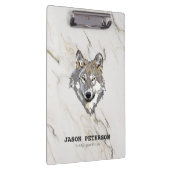 Grijze wolf en marmer Stone textuur Klembord (Rechts)