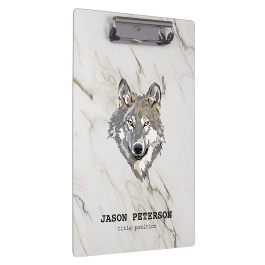 Grijze wolf en marmer Stone textuur Klembord (Rechts)