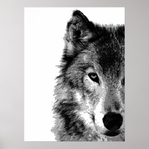Grijze Wolf Eye Poster