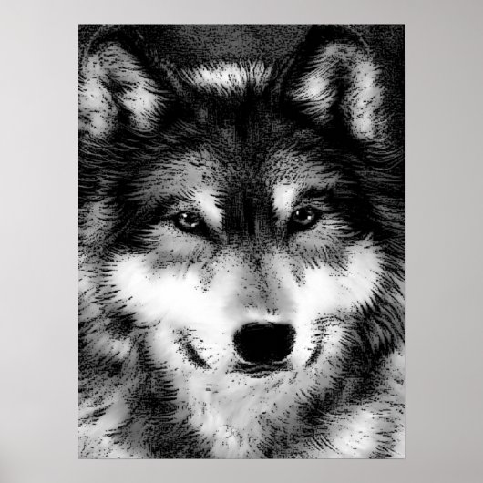 Grijze wolf Eyes Motivatie Poster afdrukken (Voorkant)