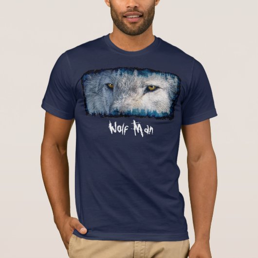 Grijze Wolf Eyes Wolf Man T-shirt (Voorkant)