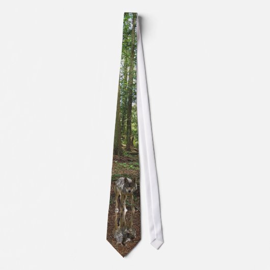 Grijze Wolf & Forest Wildlife Earth Dag Necktie Stropdas (Voorkant)