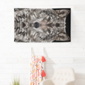 Grijze Wolf Geometrisch Portret Spandoek (Insitu)