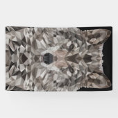 Grijze Wolf Geometrisch Portret Spandoek (Horizontaal)