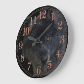 Grijze Wolf Gezicht Wildlife-Supporter Art Clock Grote Klok (Hoek)