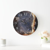 Grijze Wolf Gezicht Wildlife-Supporter Art Clock Grote Klok (Huis)