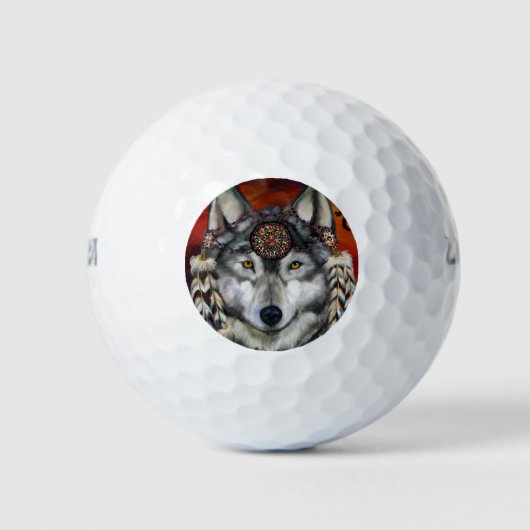 Grijze Wolf Golfballen (Voorkant)