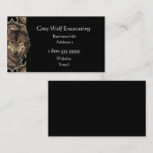 Grijze Wolf gravend aangepast Visitekaartje (Voorkant / Achterkant)