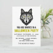 Grijze Wolf, Halloween Party Kaart (Staand voorkant)