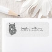 Grijze Wolf hoofd Gedetailleerde illustratie Etiket (Insitu)