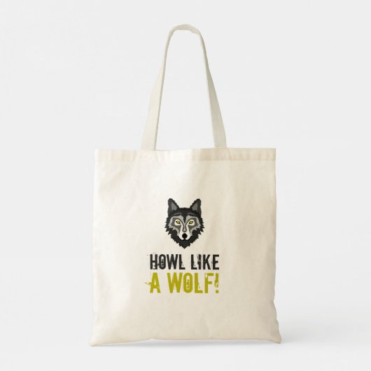 Grijze Wolf, Howl als een Wolf Canvas tas (Achterkant)