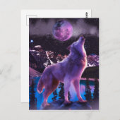 Grijze wolf in bos briefkaart (Voorkant / Achterkant)