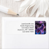 Grijze wolf in bos etiket (Insitu)