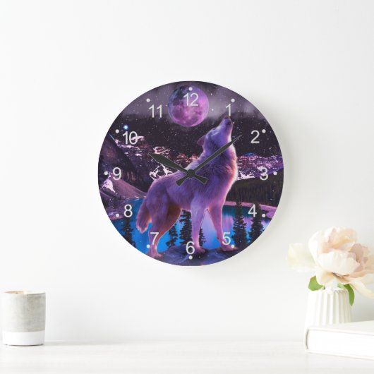 Grijze wolf in bos grote klok (Huis)